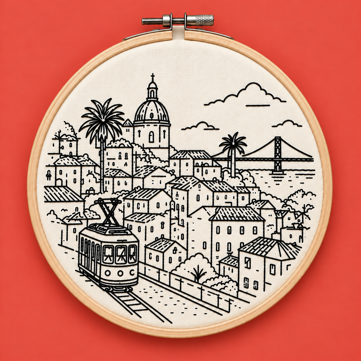 Lisbon Streets Embroidery Kit