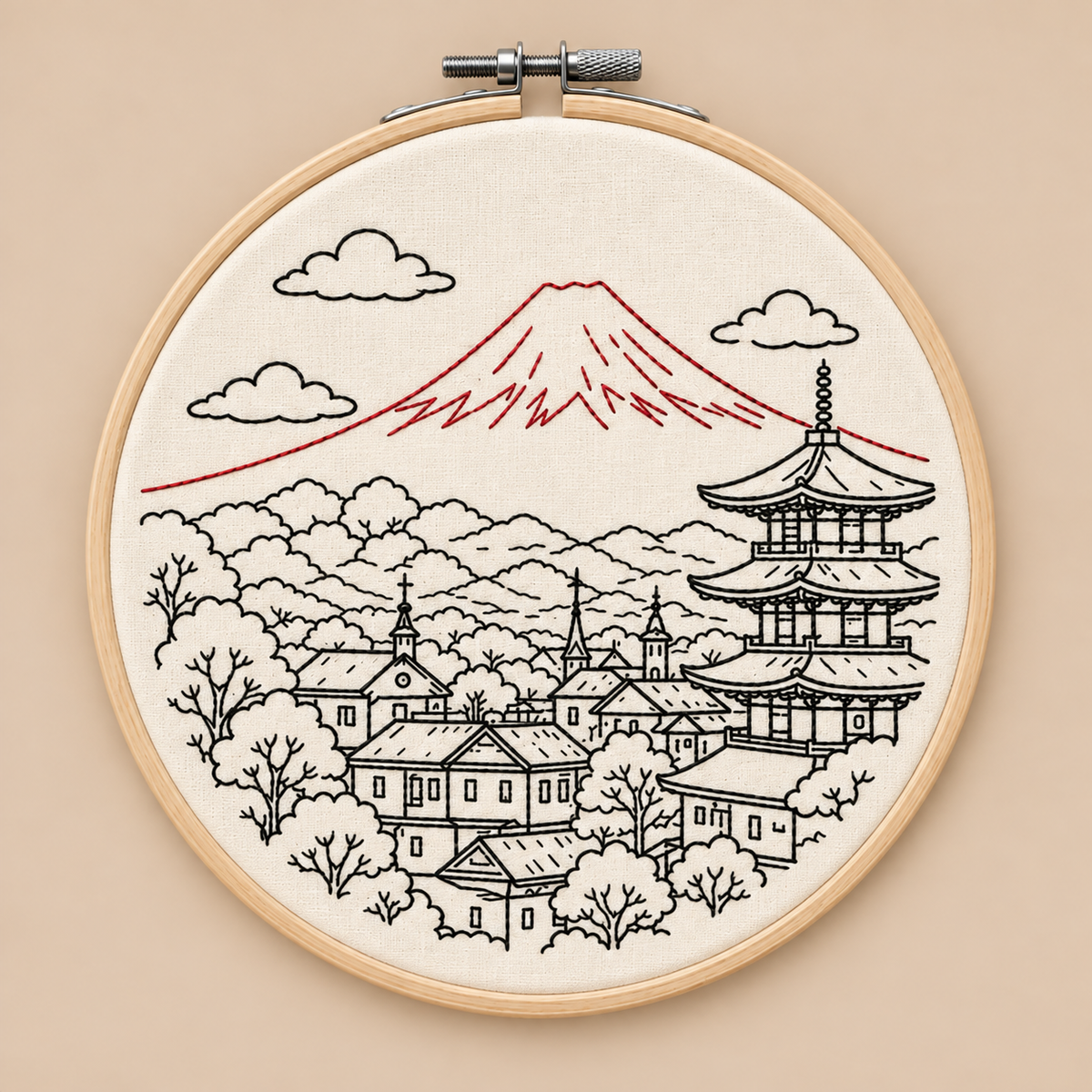 Japan Mount Fuji Embroidery Kit