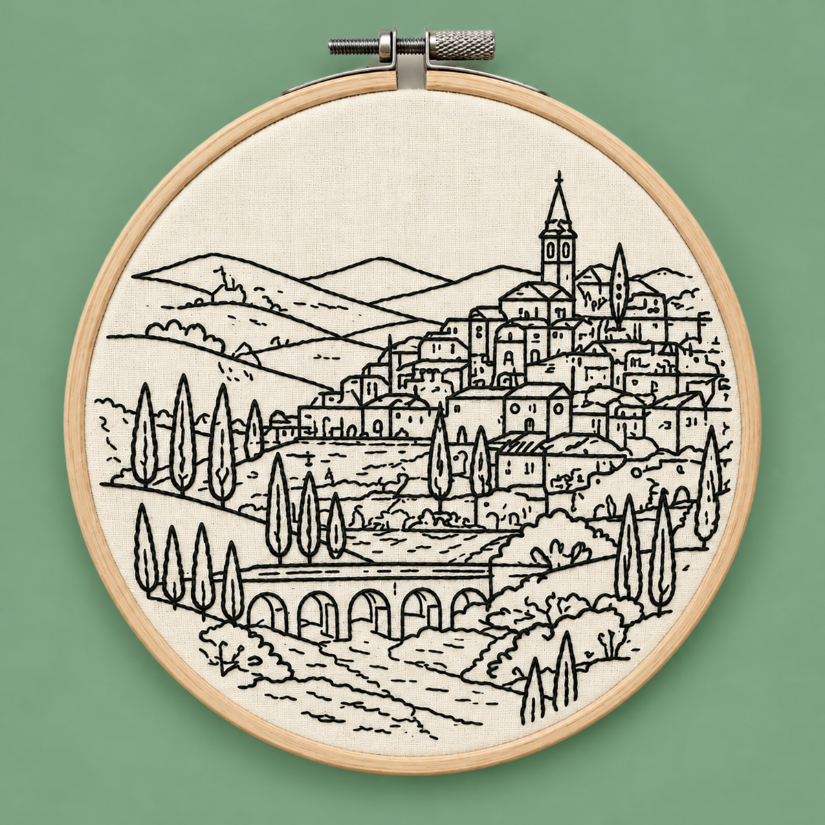 Tuscany Countryside Embroidery Kit